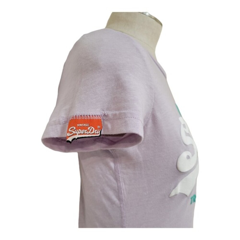 Superdry Vintage Logo Lilac Basic Graphic Tee Siz… - image 3